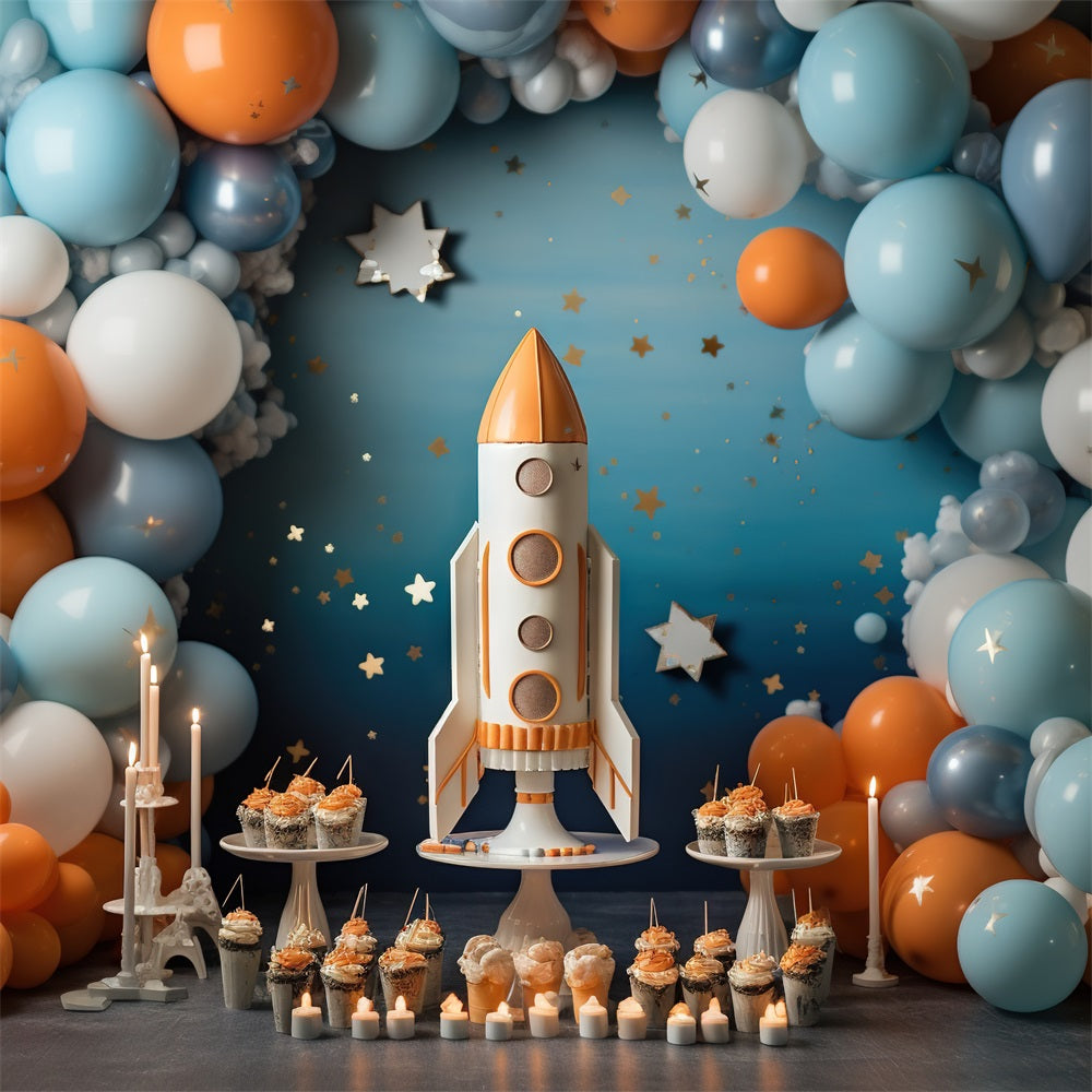 Geburtstag Hintergrund Cupcake Rocket Abenteuer Hintergrund BRP10-333