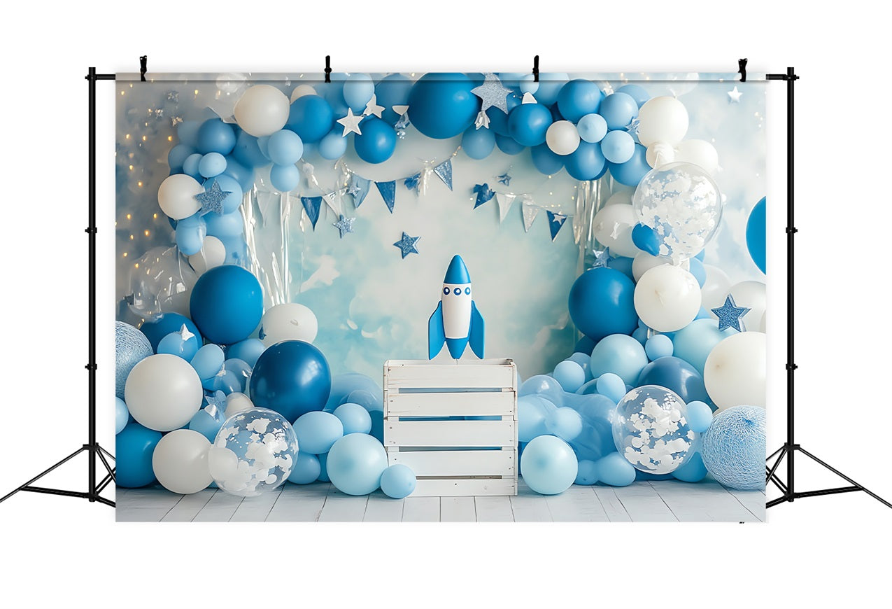 Geburtstag Fotohintergrund Rakete Sterne Ballonhintergrund BRP10-336