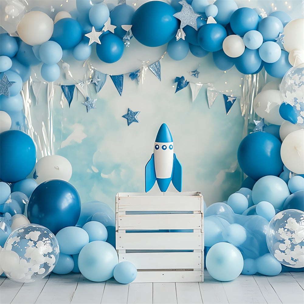 Geburtstag Fotohintergrund Rakete Sterne Ballonhintergrund BRP10-336