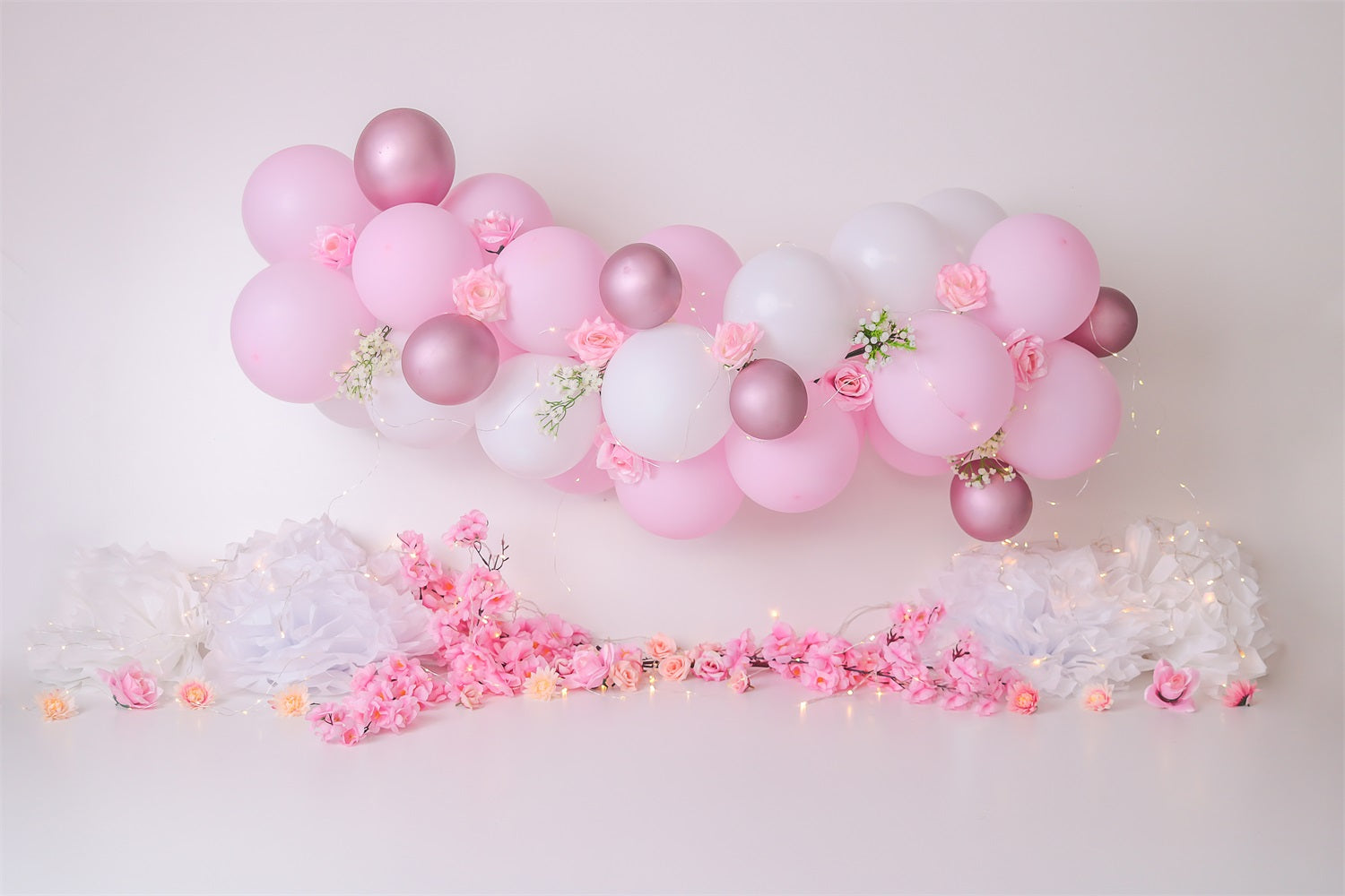 Rosa Geburtstag Hintergrund Rose Ballongirlande Hintergrund BRP10-338