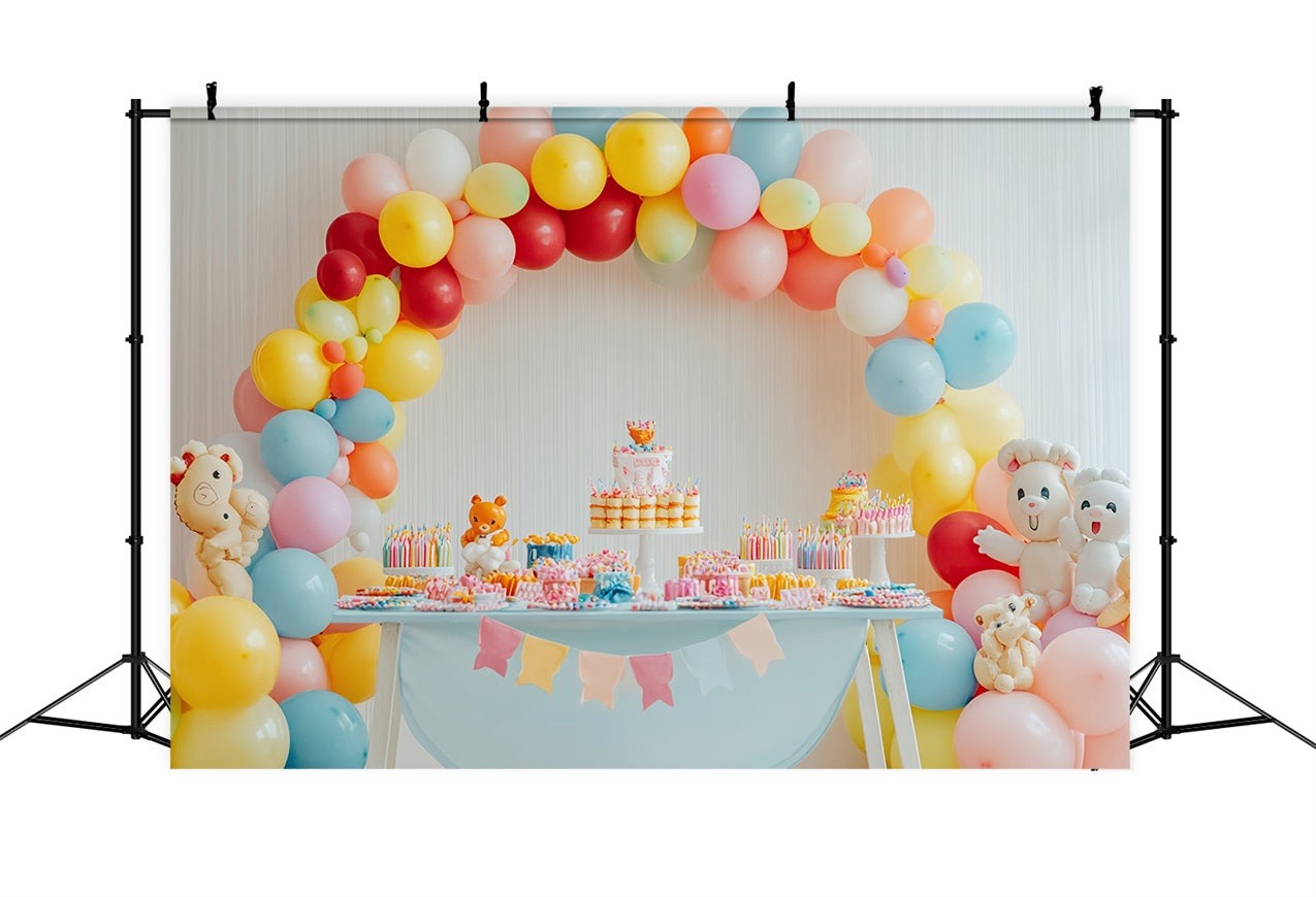 Hintergrund für Geburtstag Kinder Ballonbogen Hintergrund BRP10-348