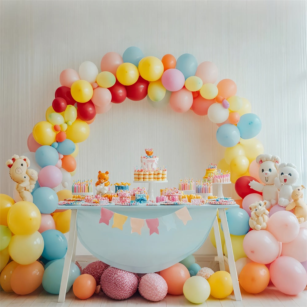 Hintergrund für Geburtstag Kinder Ballonbogen Hintergrund BRP10-348