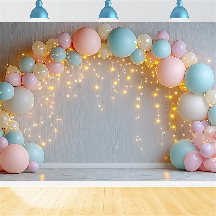 Happy Birthday Hintergrund Ballonbogen Lichter Hintergrund BRP10-349