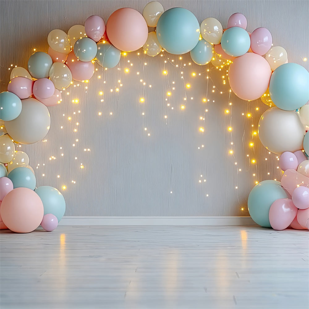 Happy Birthday Hintergrund Ballonbogen Lichter Hintergrund BRP10-349