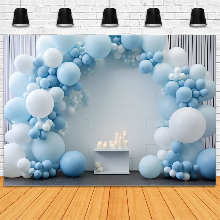Geburtstag Party Hintergrund Design Ballonbogen Kerzen Hintergrund BRP10-350