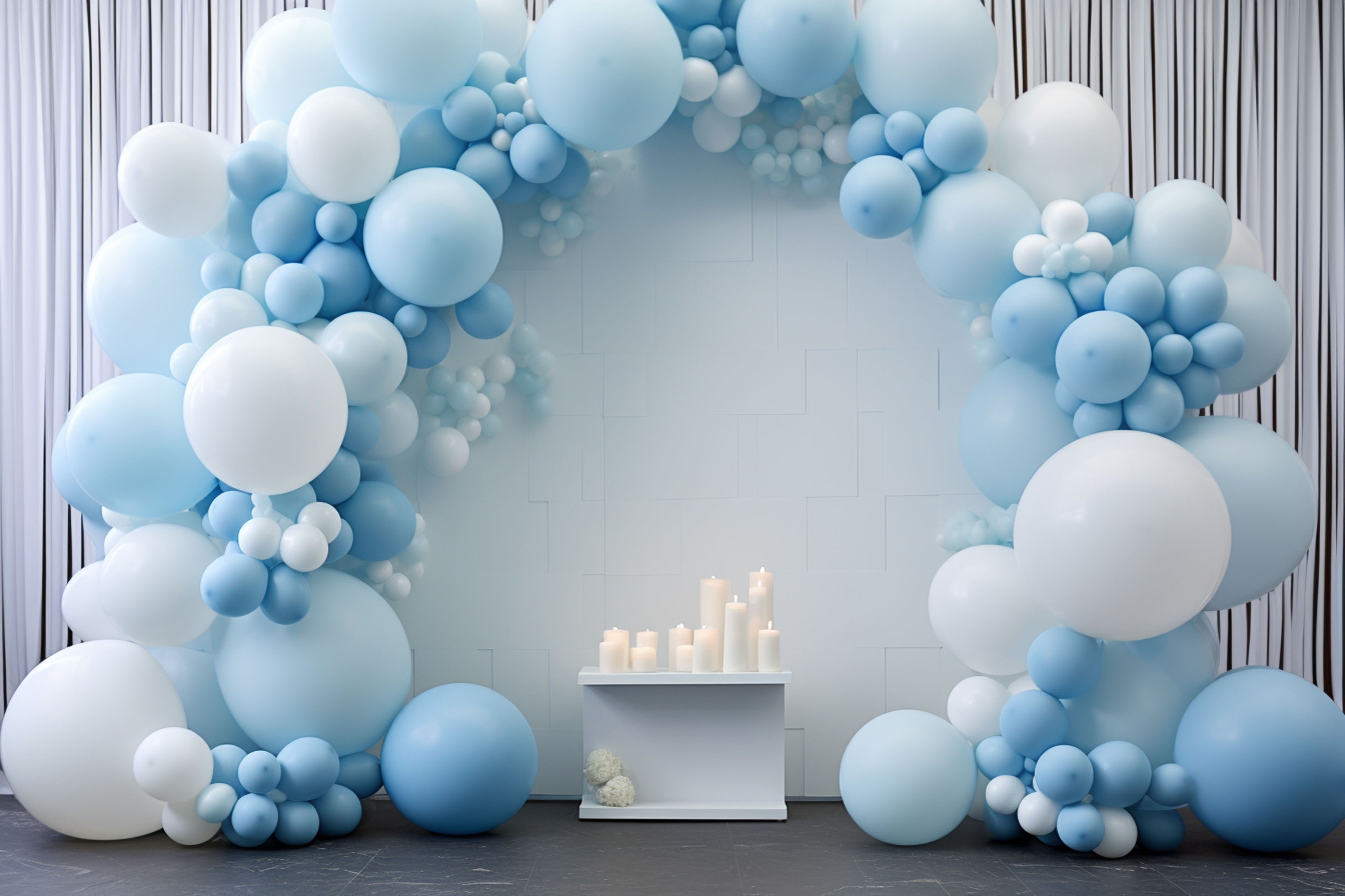 Geburtstag Party Hintergrund Design Ballonbogen Kerzen Hintergrund BRP10-350