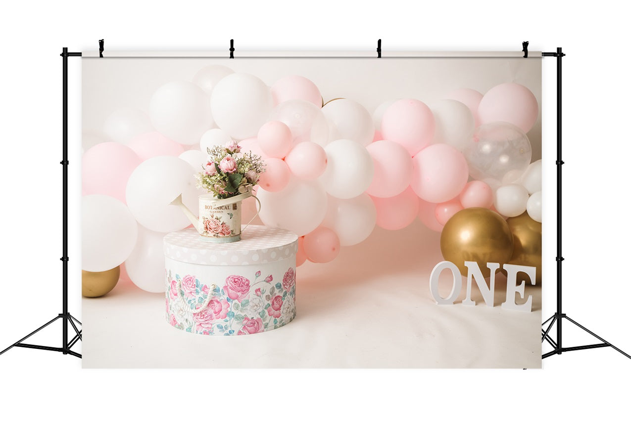 Hintergrund für 1. Geburtstag Gießkanne Ballon Hintergrund BRP10-358