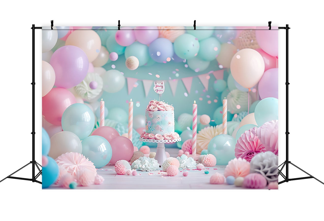 Hintergrund Geburtstag Party Luftballons Kuchen Hintergrund BRP10-359