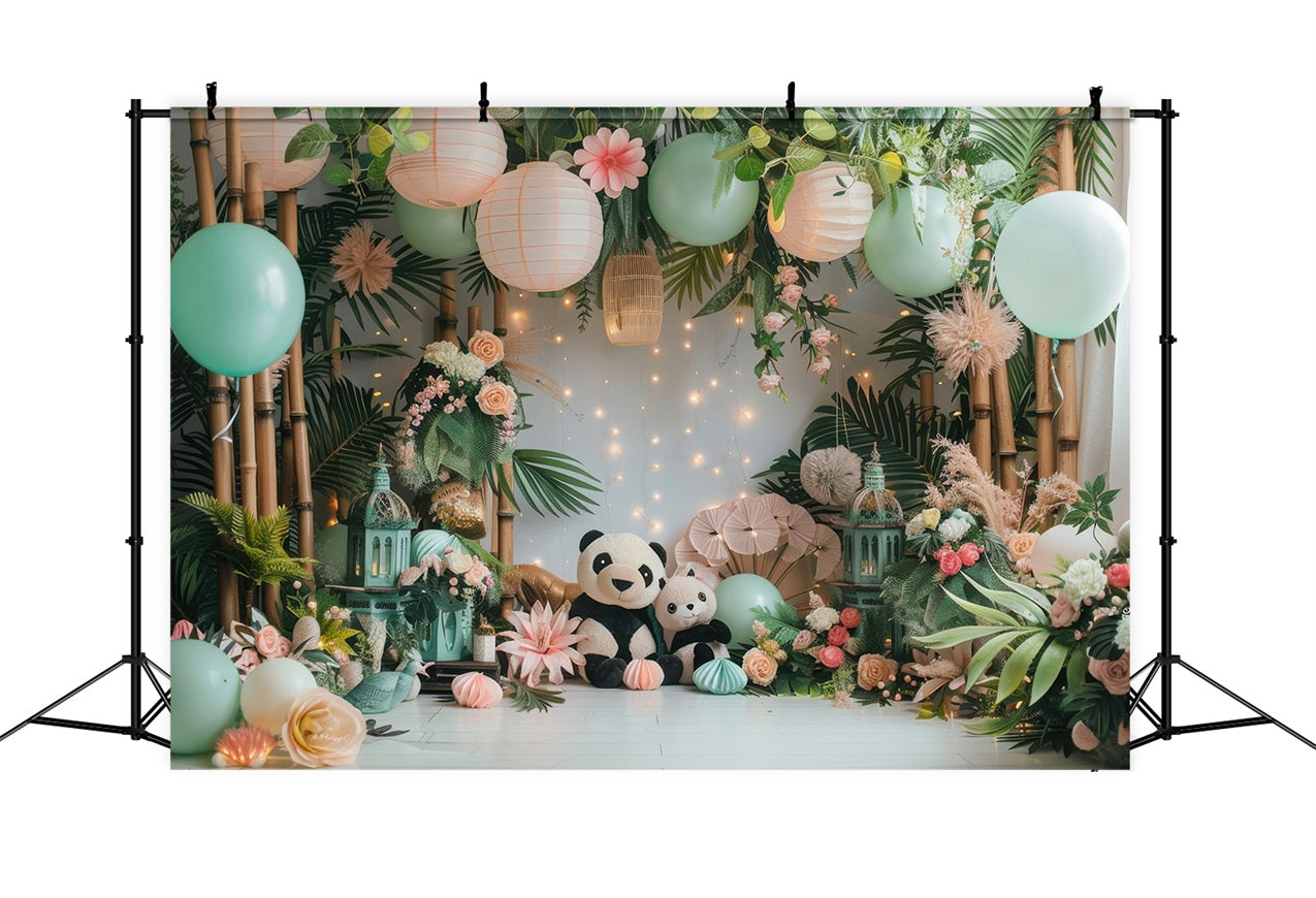 Geburtstag Hintergrund Panda Ballon Bambus Hintergrund BRP10-364