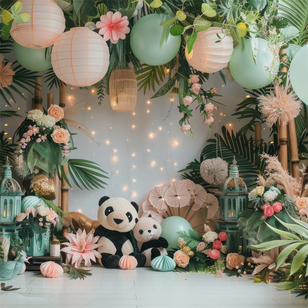 Geburtstag Hintergrund Panda Ballon Bambus Hintergrund BRP10-364
