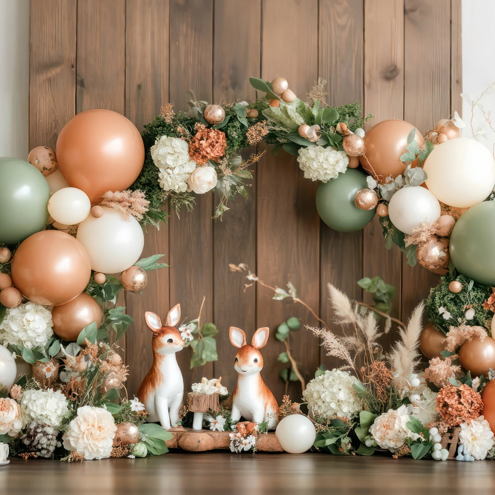Geburtstag Feier Hintergrund Woodland Deer Ballons Hintergrund BRP10-368
