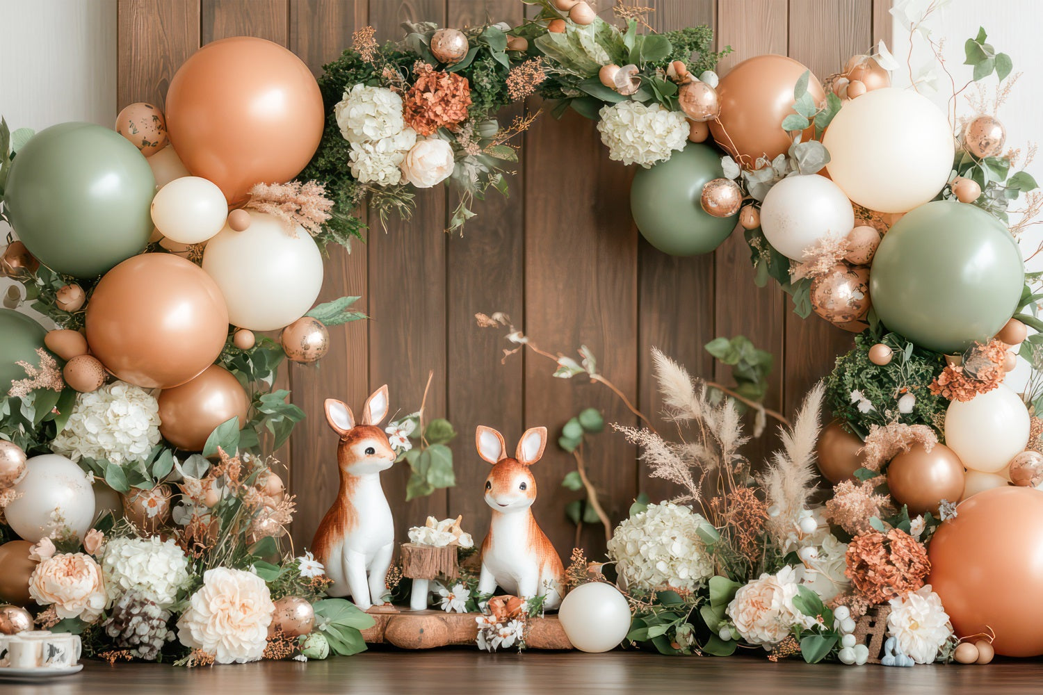 Geburtstag Feier Hintergrund Woodland Deer Ballons Hintergrund BRP10-368