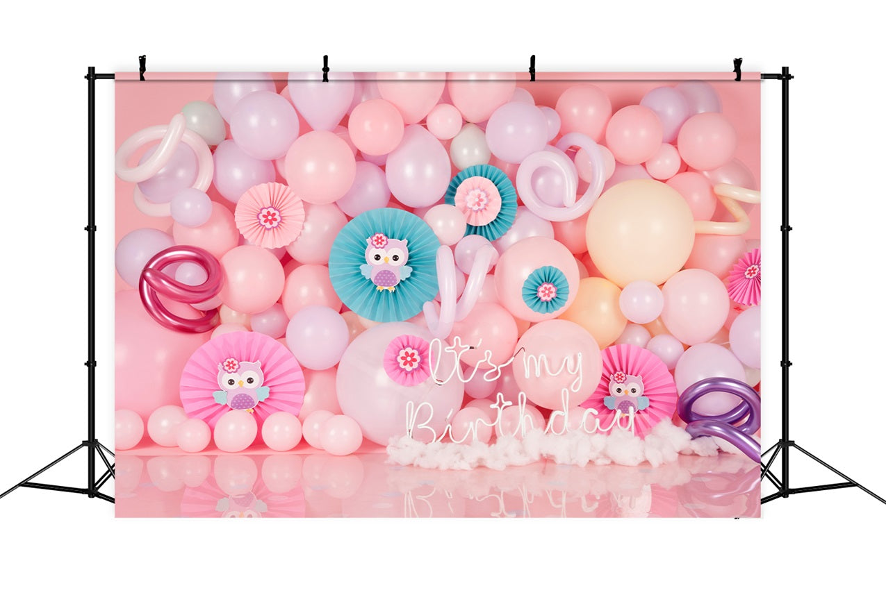 Geburtstag Fotoshooting Hintergrund Eule-inspirierte Ballon-Hintergrund BRP10-370