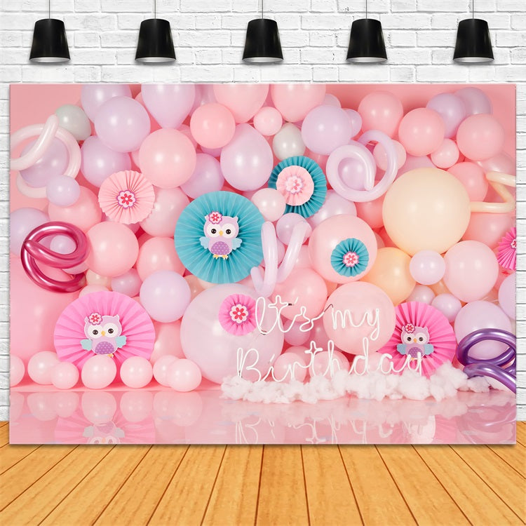 Geburtstag Fotoshooting Hintergrund Eule-inspirierte Ballon-Hintergrund BRP10-370