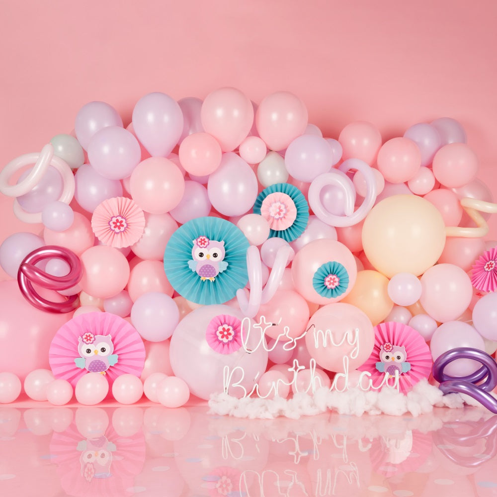 Geburtstag Fotoshooting Hintergrund Eule-inspirierte Ballon-Hintergrund BRP10-370