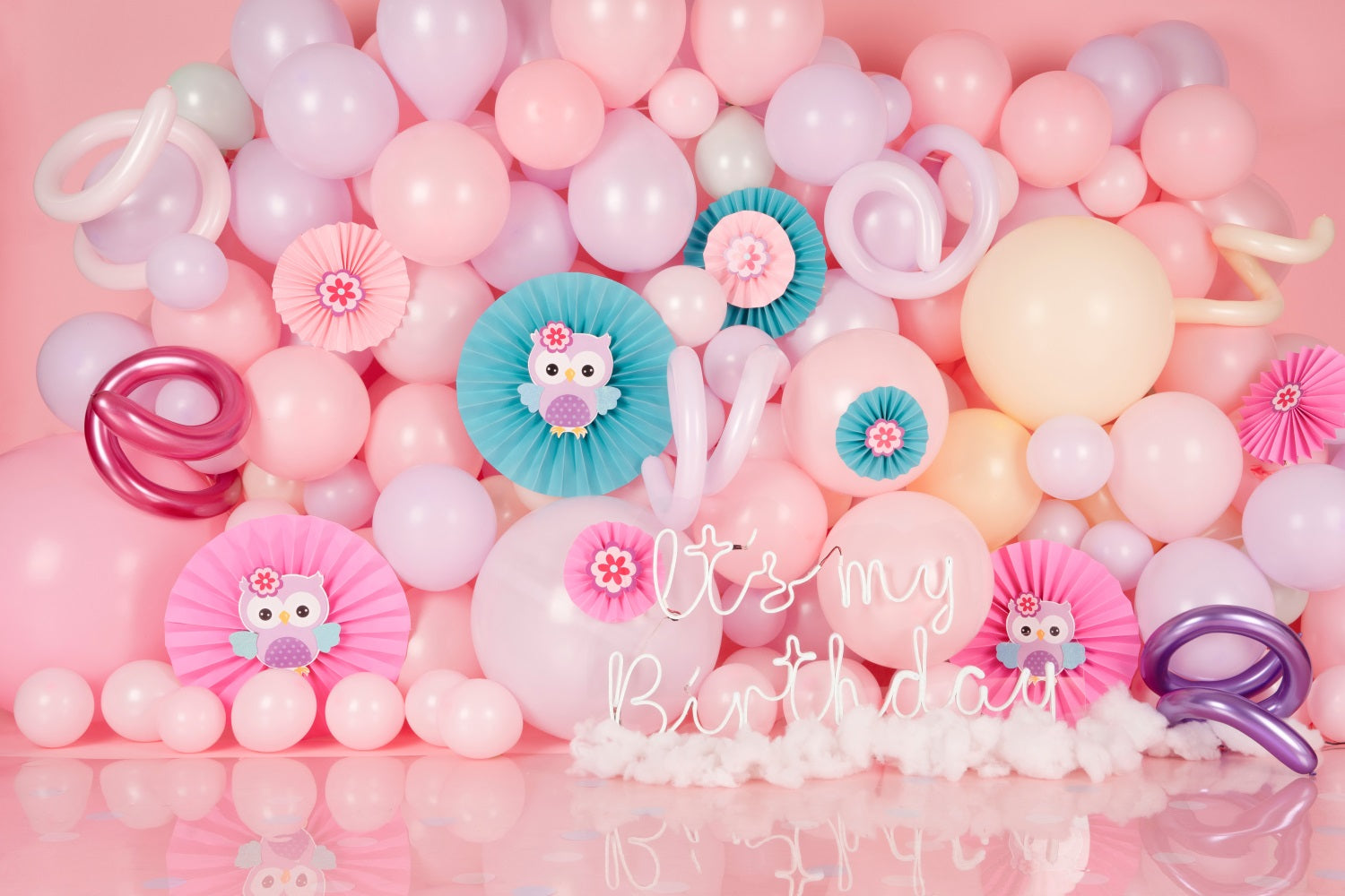 Geburtstag Fotoshooting Hintergrund Eule-inspirierte Ballon-Hintergrund BRP10-370