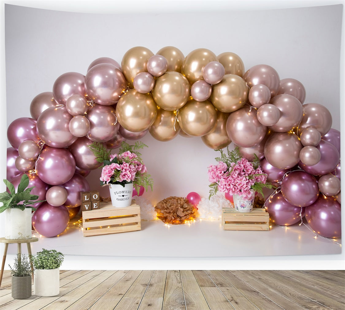 Happy Birthday Fotohintergrund Rose Ballon Hintergrund BRP10-371