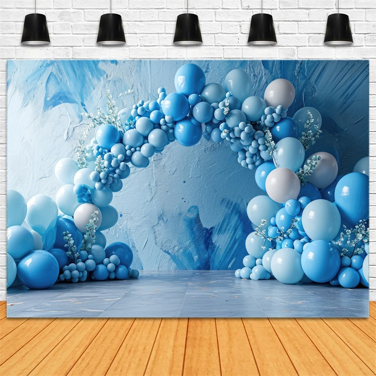 Blau Geburtstag Hintergrund Ballonbogen Hintergrund BRP10-375