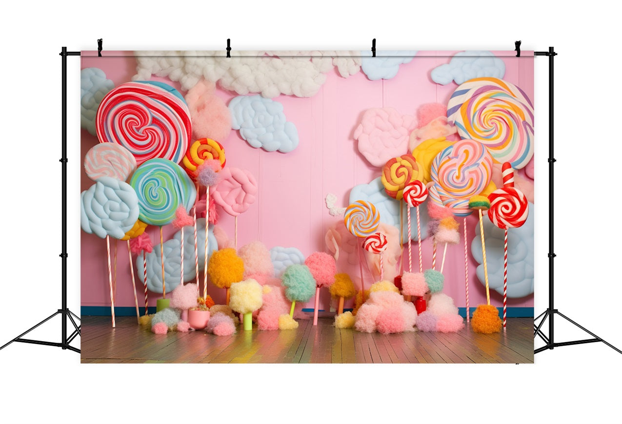 Geburtstag Fotohintergrund Lollipops Zuckerwatte Hintergrund BRP10-378