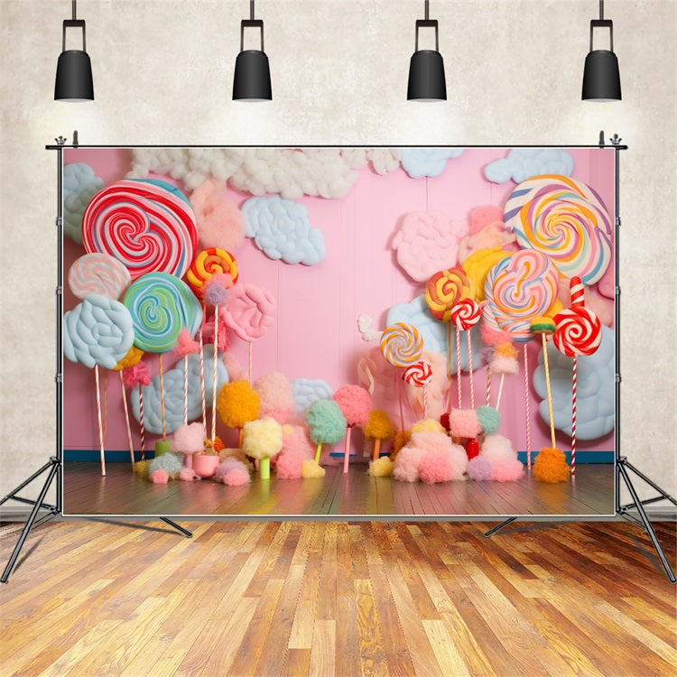 Geburtstag Fotohintergrund Lollipops Zuckerwatte Hintergrund BRP10-378