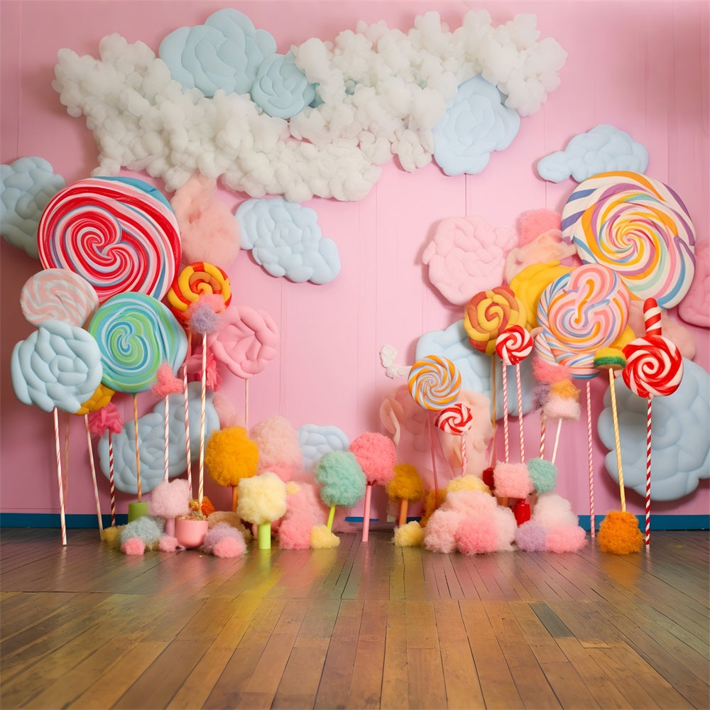 Geburtstag Fotohintergrund Lollipops Zuckerwatte Hintergrund BRP10-378