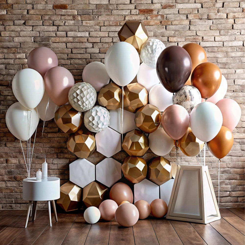 Happy Birthday Ballons Hintergrund Geometrisch Hintergrund BRP10-381