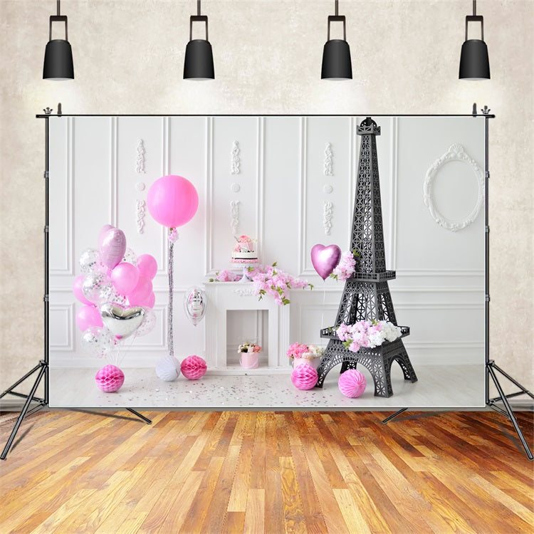 Geburtstag Hintergrund Eiffelturm Luftballons Hintergrund BRP10-385