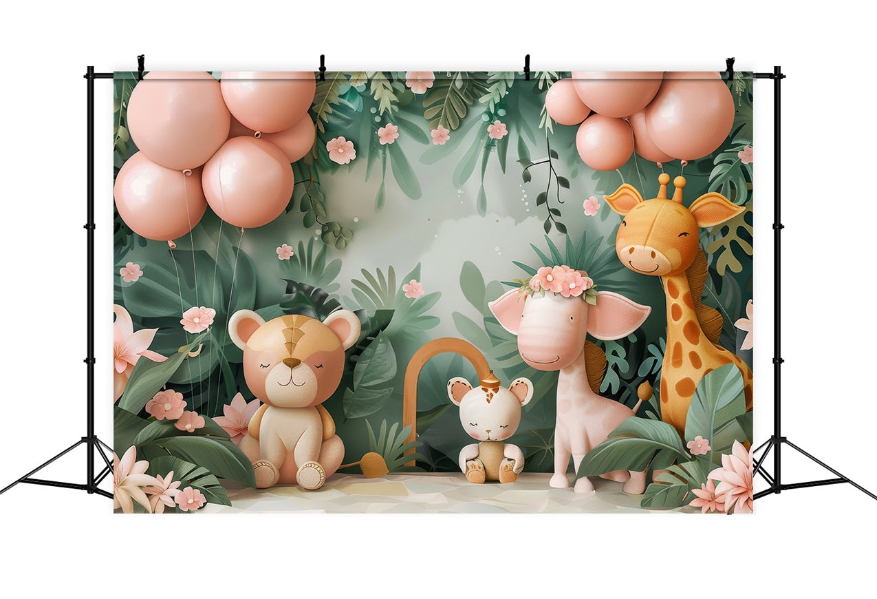Happy Birthday Hintergrund Safari Tiere Dschungel Hintergrund BRP10-394
