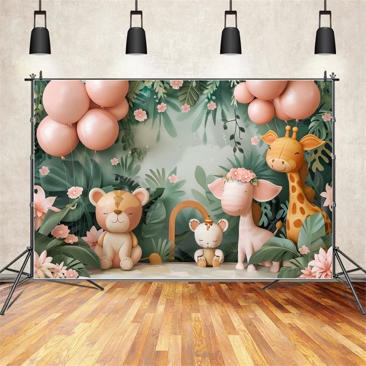 Happy Birthday Hintergrund Safari Tiere Dschungel Hintergrund BRP10-394