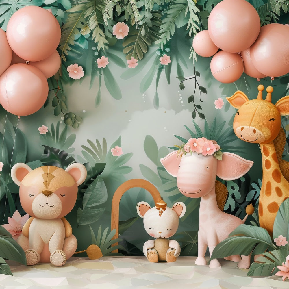 Happy Birthday Hintergrund Safari Tiere Dschungel Hintergrund BRP10-394