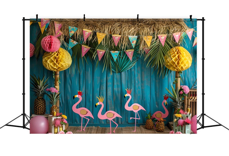 Hintergrund für Geburtstage Tropische Party Szene Flamingos Hintergrund BRP10-398