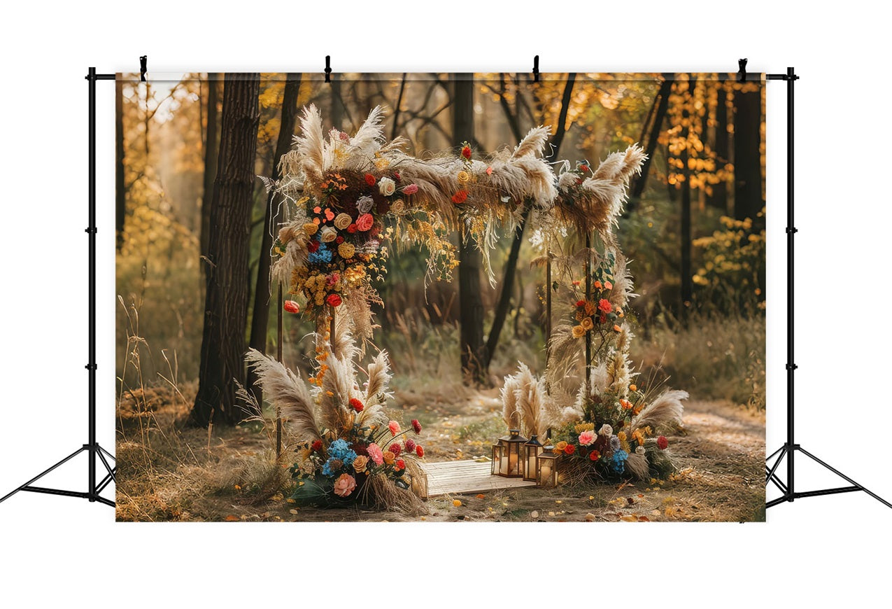 Boho Hintergrund Design Herbst Blume Bogen Hintergrund BRP10-589