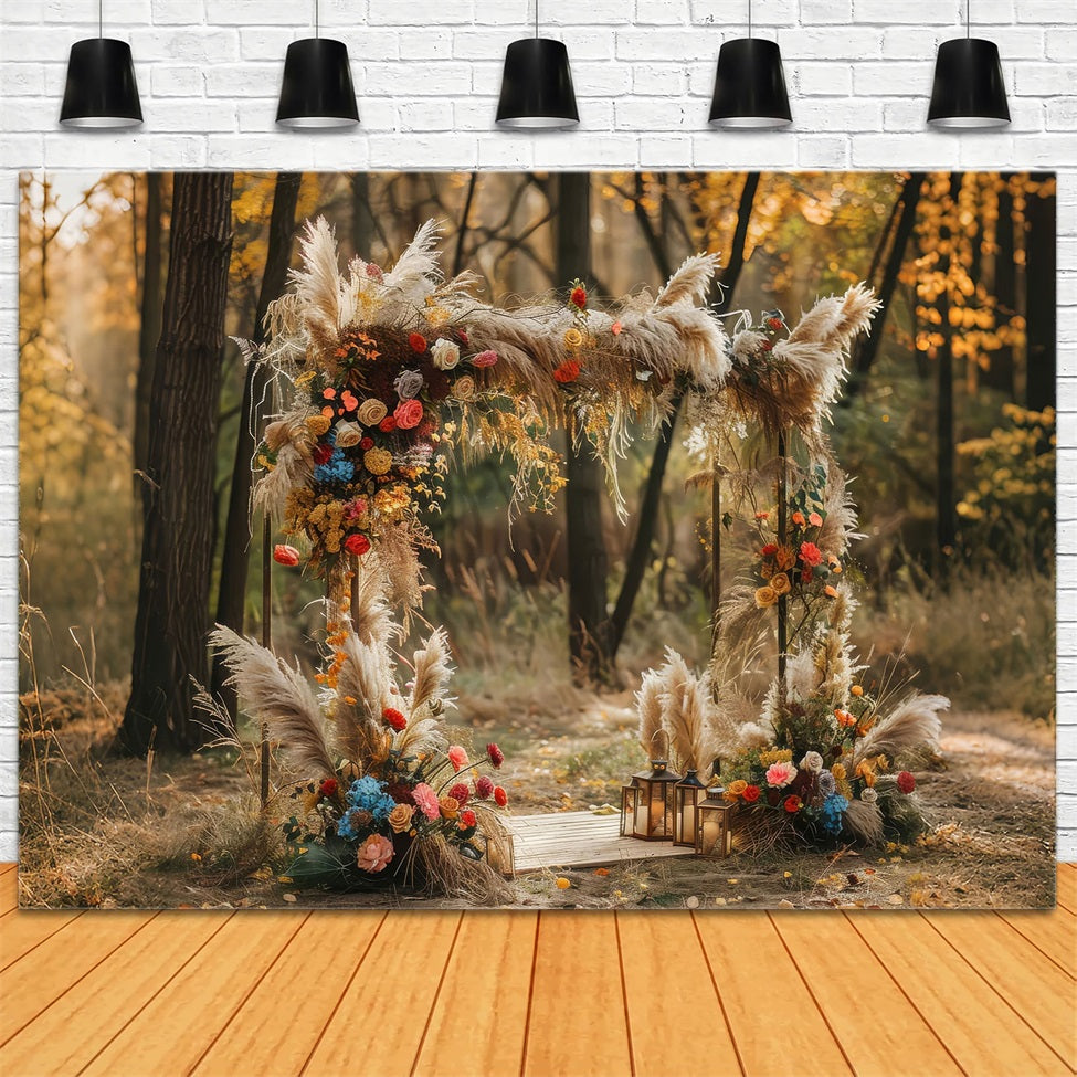 Boho Hintergrund Design Herbst Blume Bogen Hintergrund BRP10-589