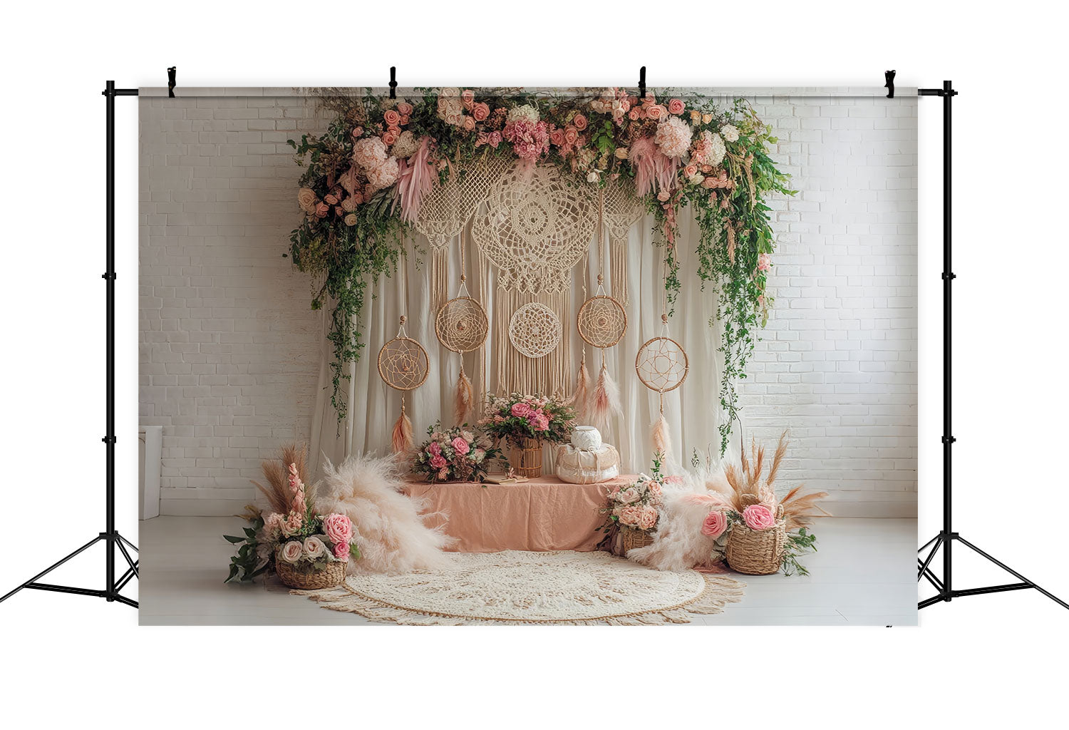 Boho Wall Art Hintergrund Traumfänger Floral Hintergrund BRP10-591