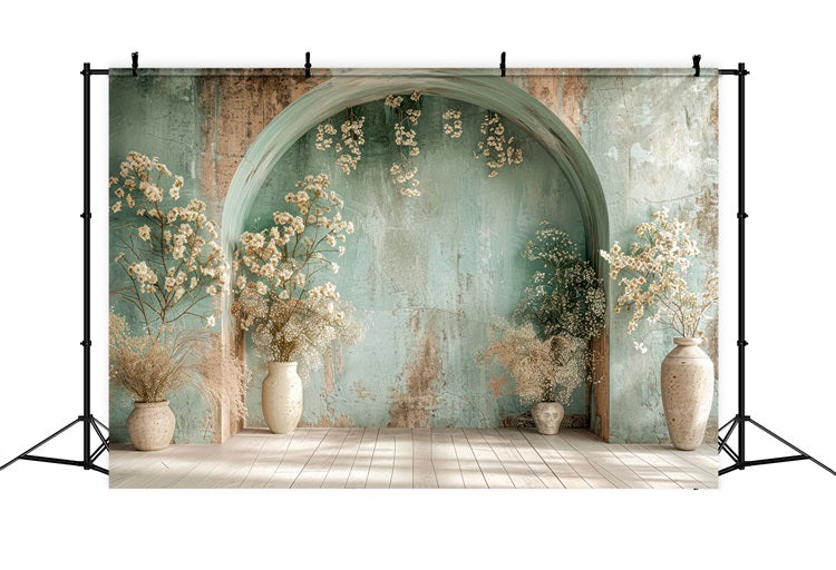 Eleganter Blumenbogen im Vintage-Stil Boho-Hintergrund BRP10-64