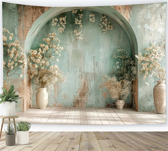 Eleganter Blumenbogen im Vintage-Stil Boho-Hintergrund BRP10-64