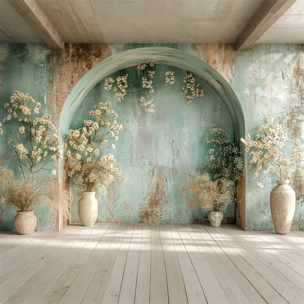 Eleganter Blumenbogen im Vintage-Stil Boho-Hintergrund BRP10-64