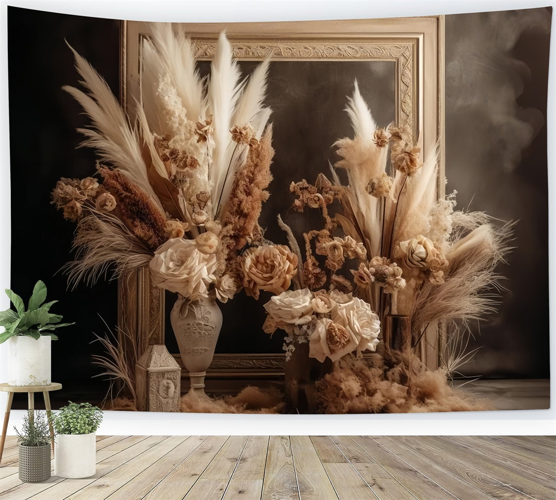 Boho Stil Elegante getrocknete Blumen Hintergrund BRP10-65