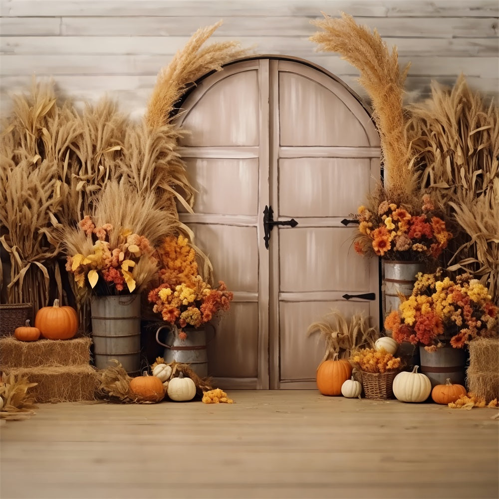 Boho Herbst Ernte Szene Blumen Backdrop BRP10-67