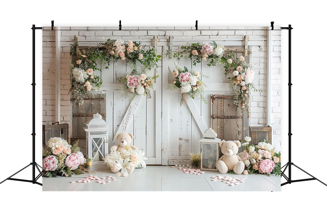 Romantische weiße Blume Hochzeit Boho Hintergrund BRP10-95