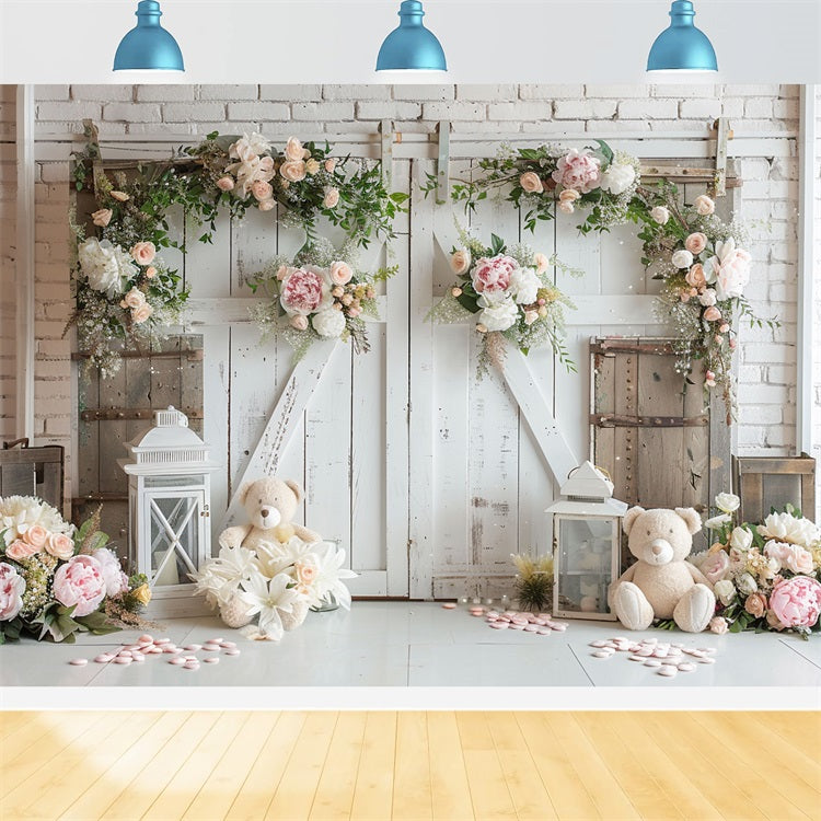 Romantische weiße Blume Hochzeit Boho Hintergrund BRP10-95