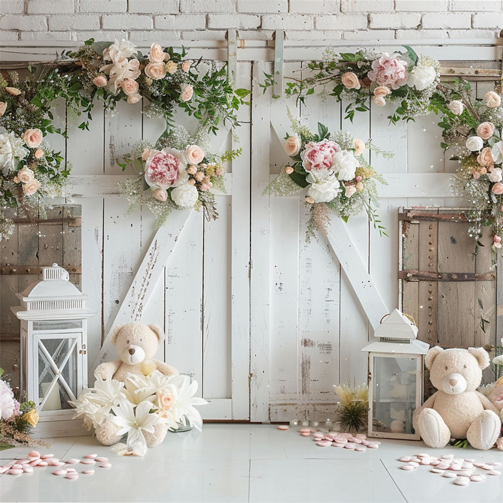 Romantische weiße Blume Hochzeit Boho Hintergrund BRP10-95