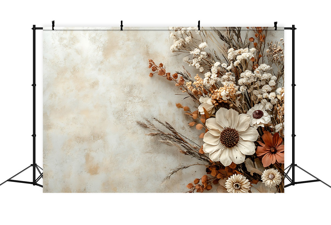 Boho Minimalist Trockenblumen Arrangement Hintergrund BRP10-96