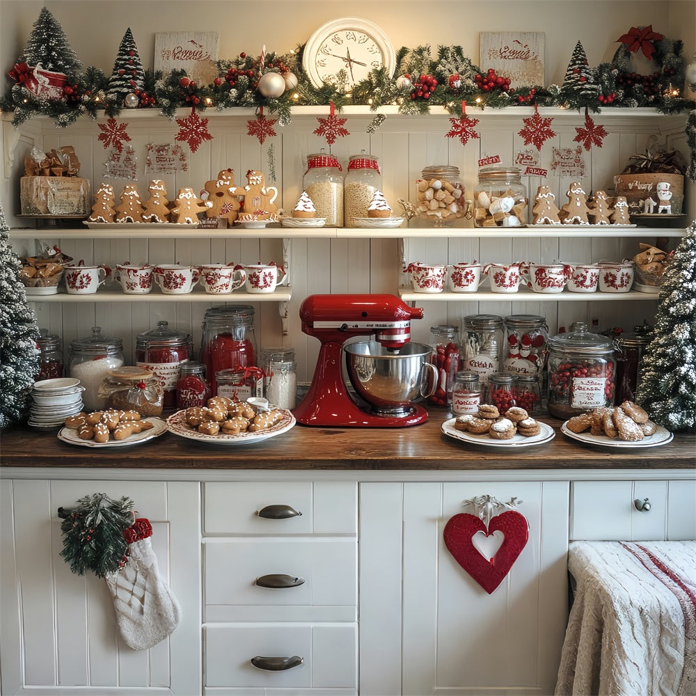 Weihnachten Backdrops Backen Display Lebkuchenmänner Gläser Backdrop BRP11-194