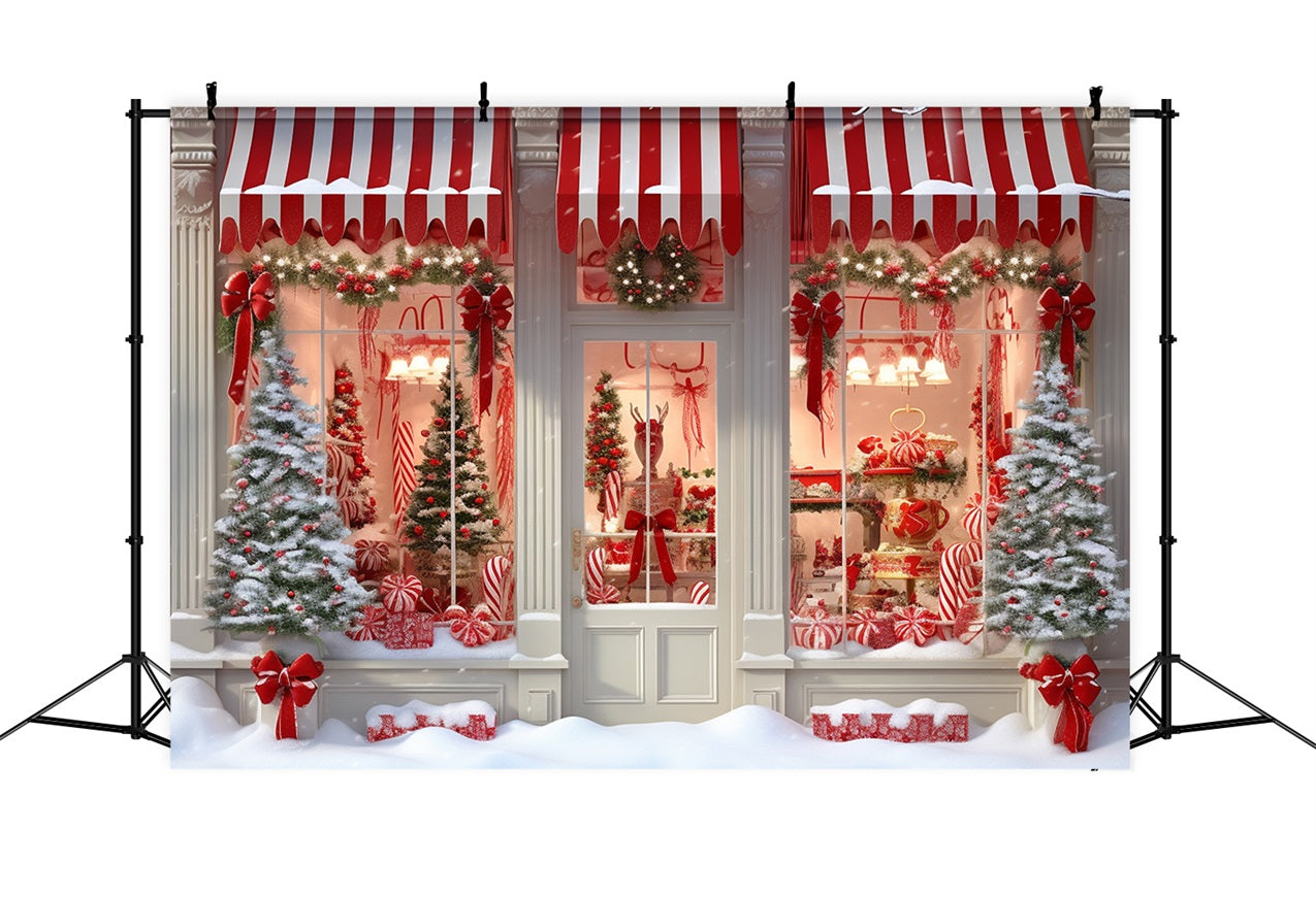 Weihnachtsbaum Fotohintergrund Süßigkeitengeschäft Fensterhintergrund BRP11-202
