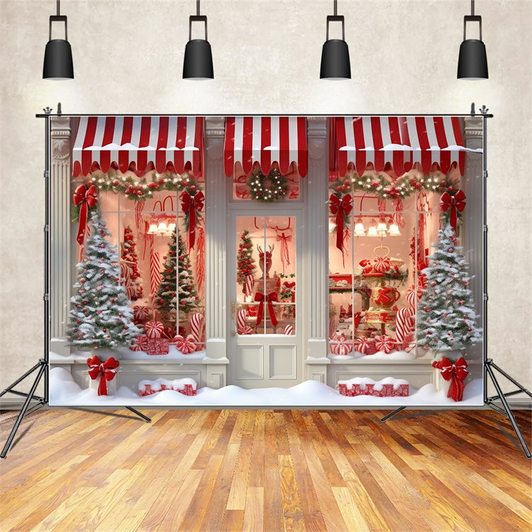 Weihnachtsbaum Fotohintergrund Süßigkeitengeschäft Fensterhintergrund BRP11-202