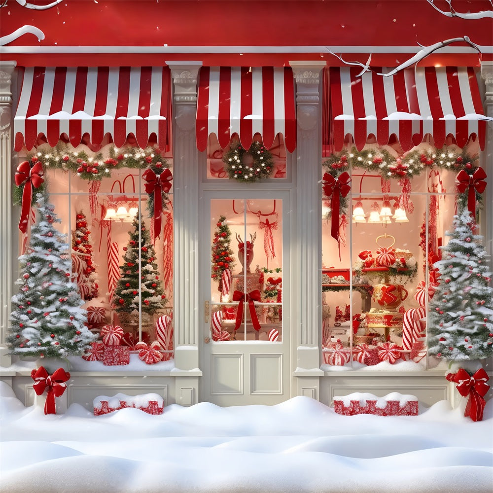 Weihnachtsbaum Fotohintergrund Süßigkeitengeschäft Fensterhintergrund BRP11-202