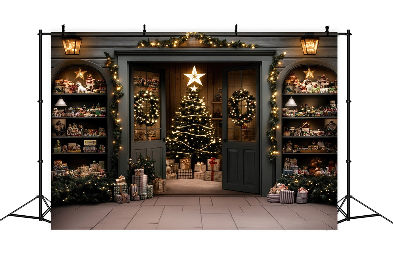 Weihnachtsbäume Backdrop Elegante Türgirlande Backdrop BRP11-205