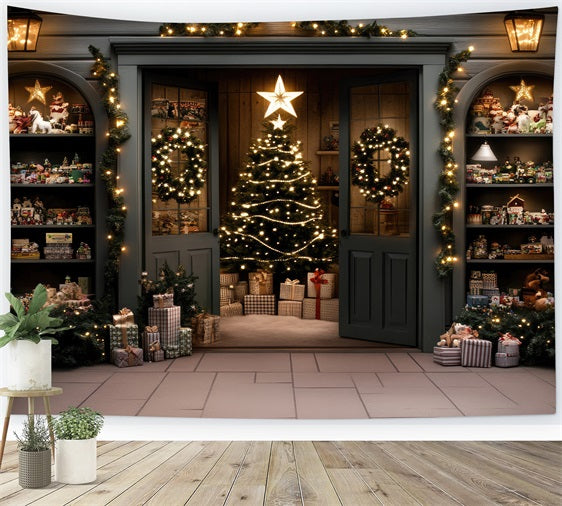 Weihnachtsbäume Backdrop Elegante Türgirlande Backdrop BRP11-205