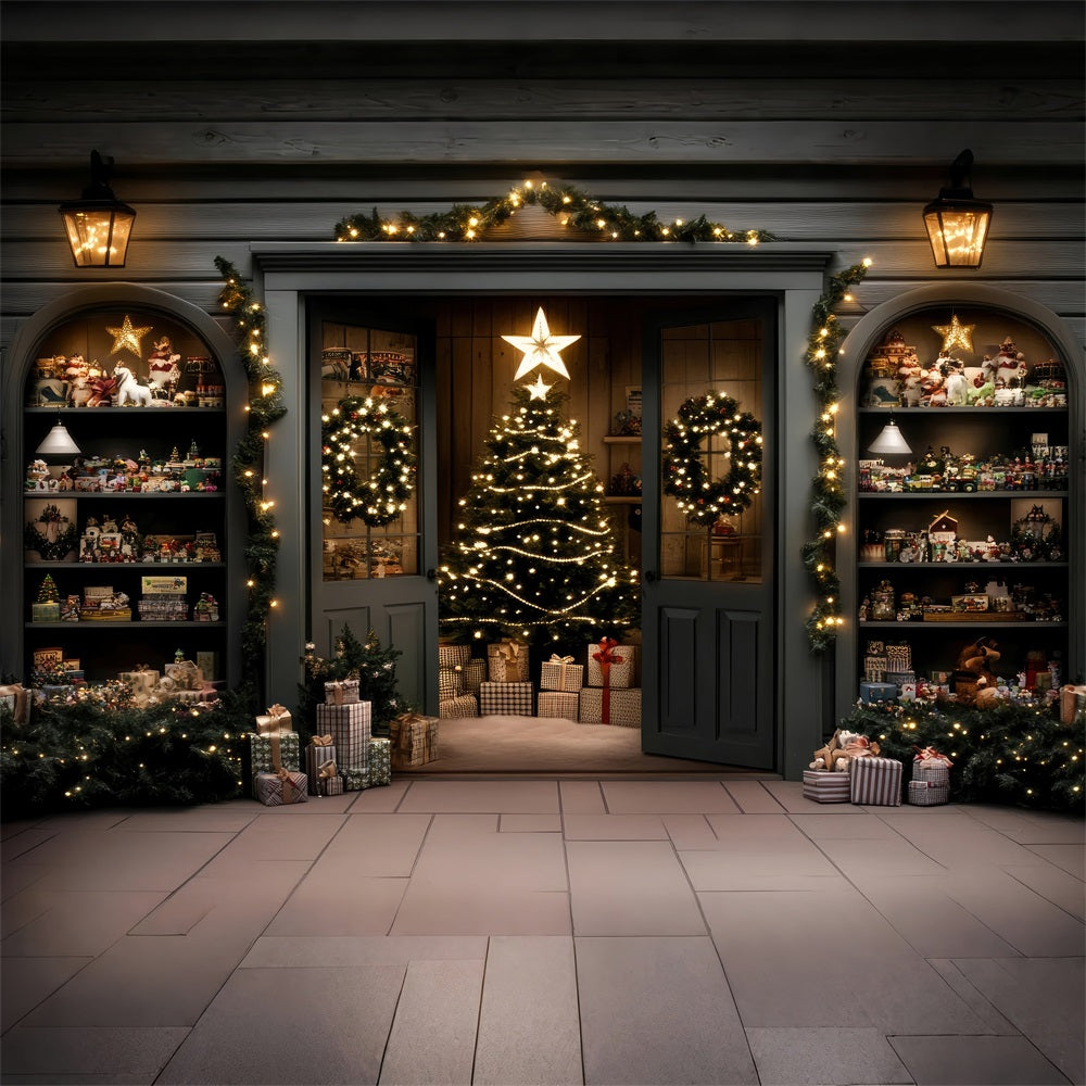Weihnachtsbäume Backdrop Elegante Türgirlande Backdrop BRP11-205